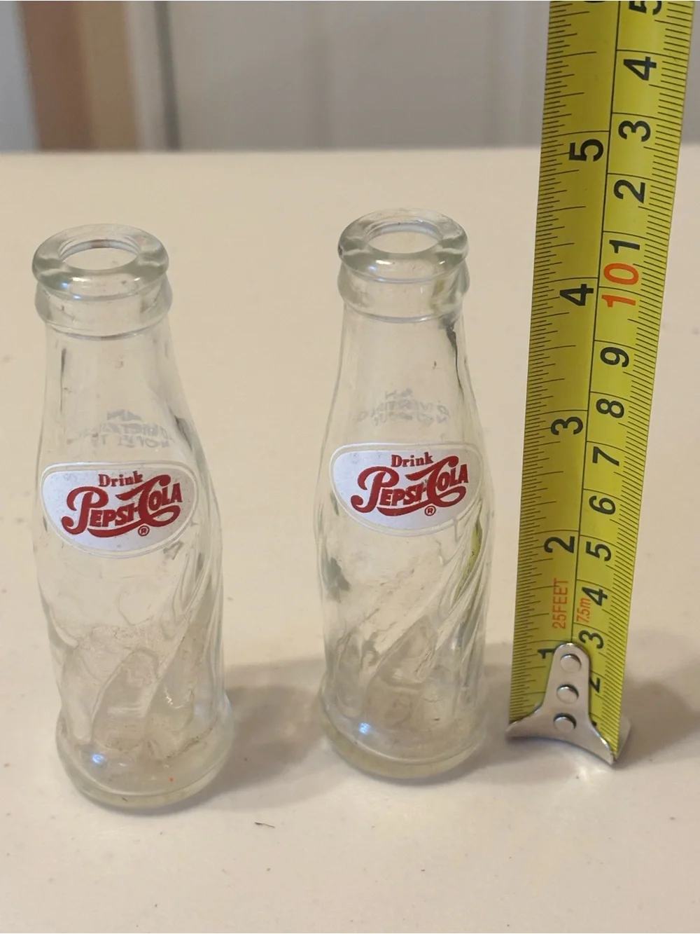 Pepsi-Cola Clear Glass Mini Bottle Set - Red Logo